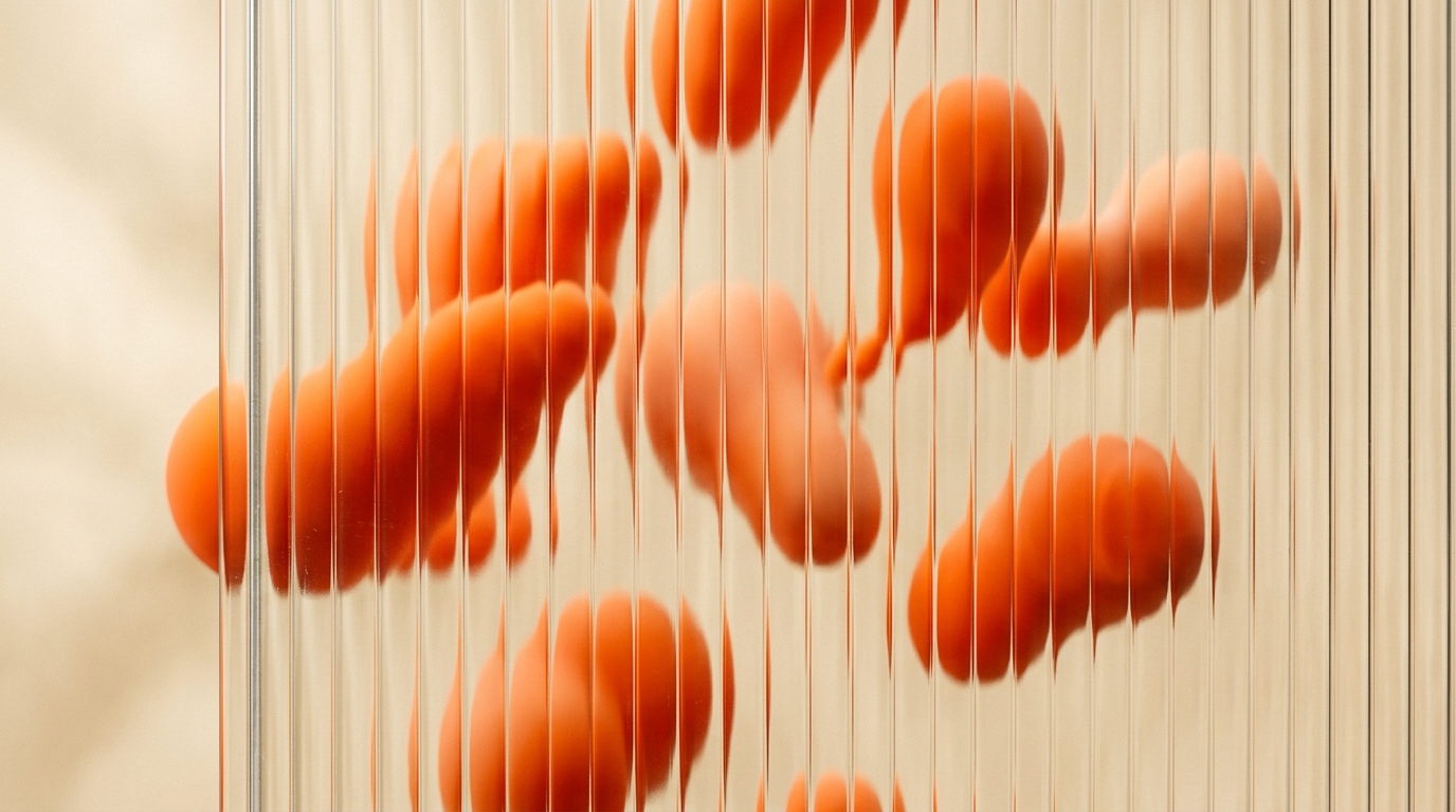 3D Orange Fluid Blob Glass Texture